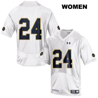 Notre Dame Fighting Irish Women's Tommy Tremble #24 White Under Armour No Name Authentic Stitched College NCAA Football Jersey ZSR0099RW